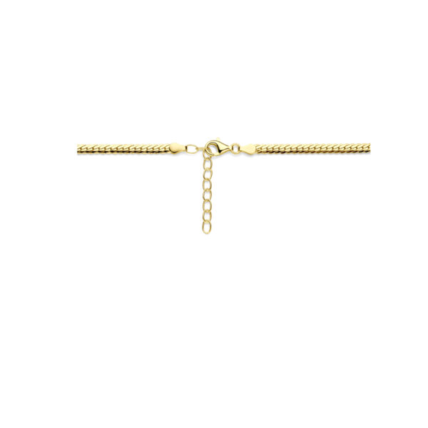 collier gourmette 4 mm 40 + 4 cm 3 micron zilver verguld (geel) - Afbeelding 3