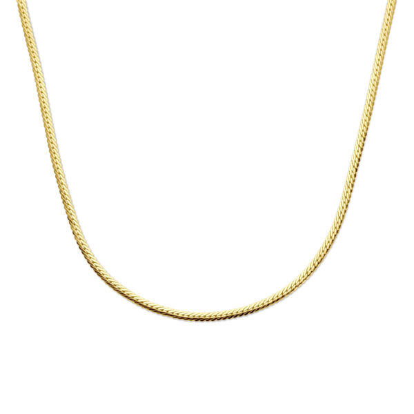 collier gourmette 4 mm 40 + 4 cm 3 micron zilver verguld (geel)
