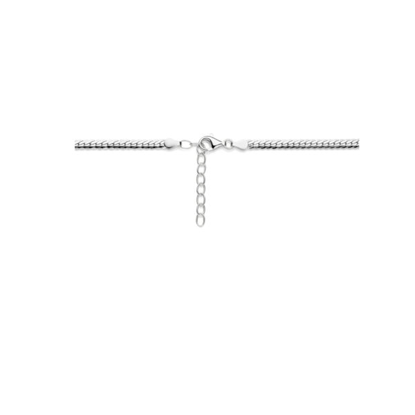 collier gourmette 4 mm 40 + 4 cm zilver gerhodineerd - Afbeelding 3