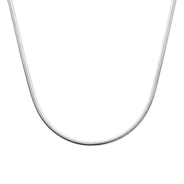 collier gourmette 4 mm 40 + 4 cm zilver gerhodineerd