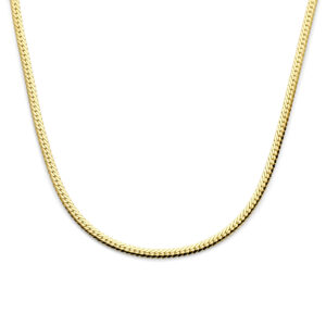 collier gourmette 5 mm 40 + 4 cm 3 micron zilver verguld (geel)