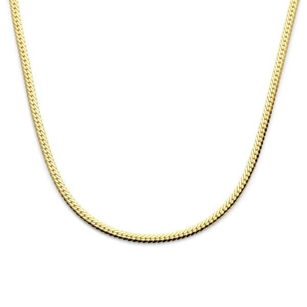 collier gourmette 5 mm 40 + 4 cm 3 micron zilver verguld (geel)