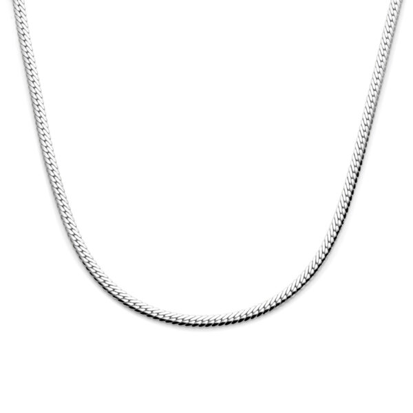 collier gourmette 5 mm 40 + 4 cm zilver gerhodineerd