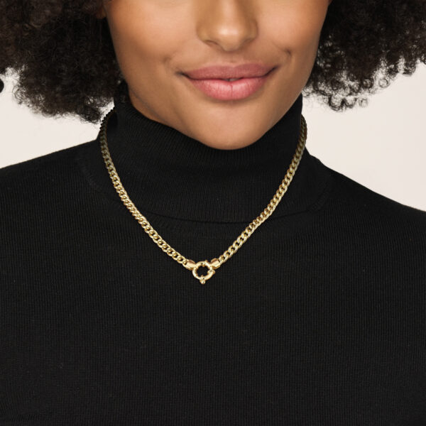 collier gourmette 5,8 mm 45 cm 3 micron met groot springslot zilver verguld (geel) - Afbeelding 2