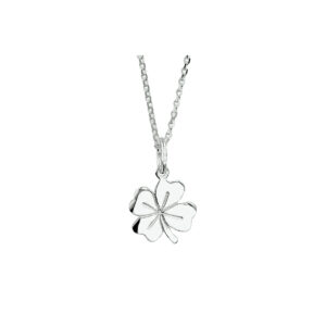 collier hanger klavertje 1,3 mm 41 + 4 cm zilver gerhodineerd