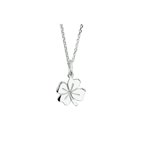 collier hanger klavertje 1,3 mm 41 + 4 cm zilver gerhodineerd