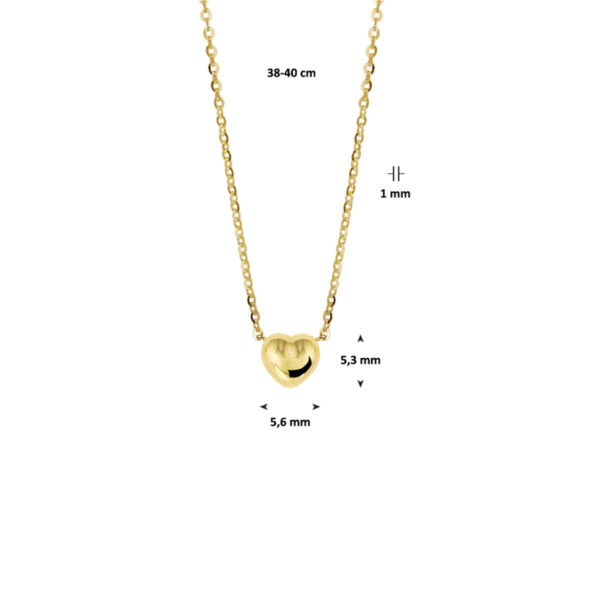 collier hart 1,0 mm 38 - 40 cm 14K geelgoud - Afbeelding 2