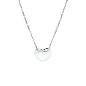 collier hart 1,0 mm 40 + 5 cm zilver gerhodineerd