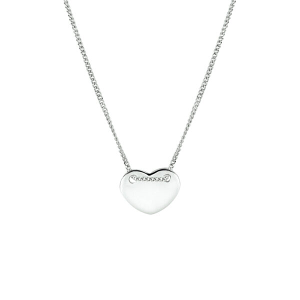 collier hart 1,0 mm 40 + 5 cm zilver gerhodineerd