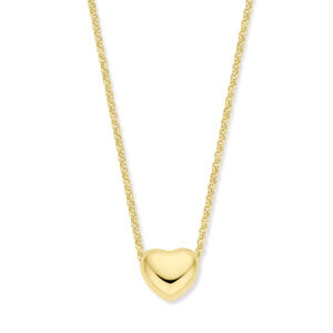 collier hart 1,5 mm 40 + 5 cm 3 micron zilver verguld (geel)