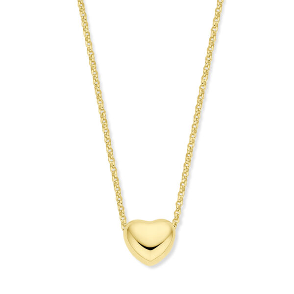 collier hart 1,5 mm 40 + 5 cm 3 micron zilver verguld (geel)