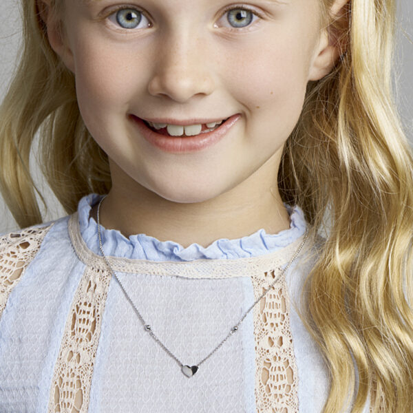 collier hart 36 + 3 cm zilver gerhodineerd - Afbeelding 2