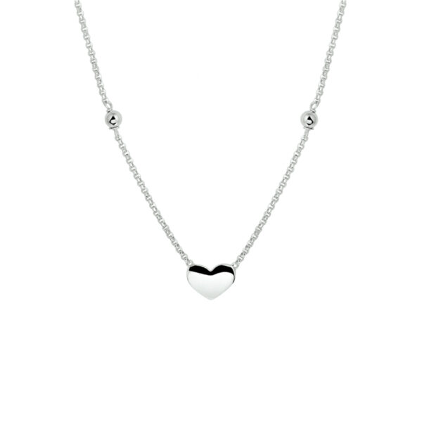 collier hart 36 + 3 cm zilver gerhodineerd