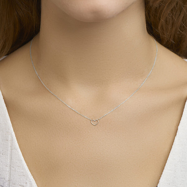 collier hart 40 - 42 - 44 cm 14K witgoud - Afbeelding 2