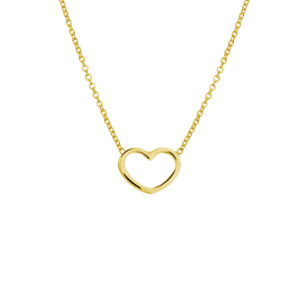 collier hart 41 + 5 cm 3 micron zilver verguld (geel)