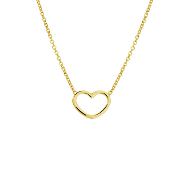 collier hart 41 + 5 cm 3 micron zilver verguld (geel)