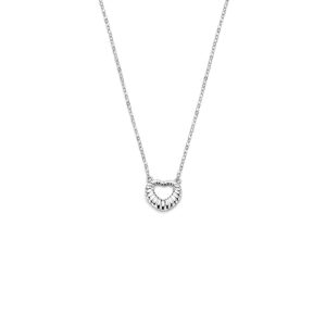 collier hartje 41 + 4 cm zilver gerhodineerd