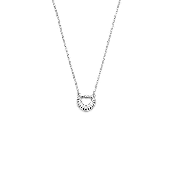collier hartje 41 + 4 cm zilver gerhodineerd