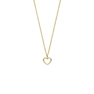 collier hartje 41 - 43 - 45 cm 14K geelgoud