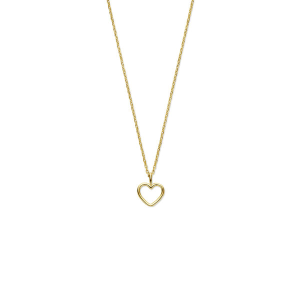 collier hartje 41 - 43 - 45 cm 14K geelgoud