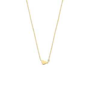 collier hartje diamant 0.02ct h si 40 + 4 cm 14K geelgoud