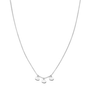 collier hartjes 36 + 2 cm zilver gerhodineerd
