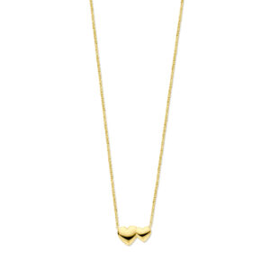 collier hartjes 41 + 4 cm 3 micron zilver verguld (geel)