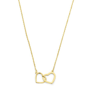 collier hartjes 41 - 43 - 45 cm 14K geelgoud