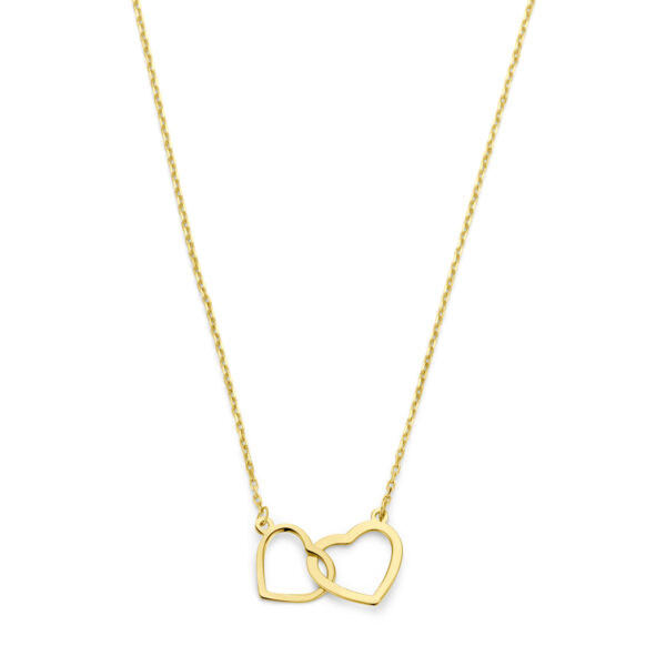collier hartjes 41 - 43 - 45 cm 14K geelgoud