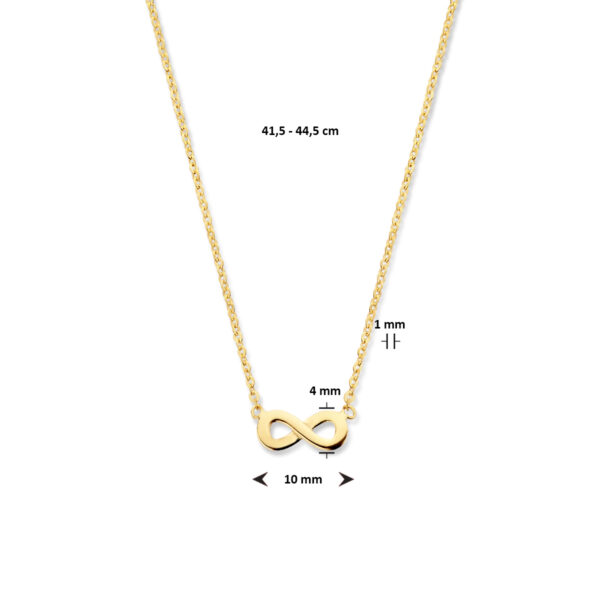 collier infinity 41,5 - 44,5 cm 14K geelgoud - Afbeelding 4
