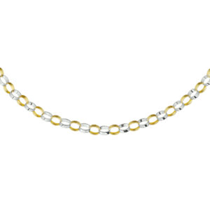 collier jasseron 4,7 mm 43 cm 14K bicolor goud geel/wit