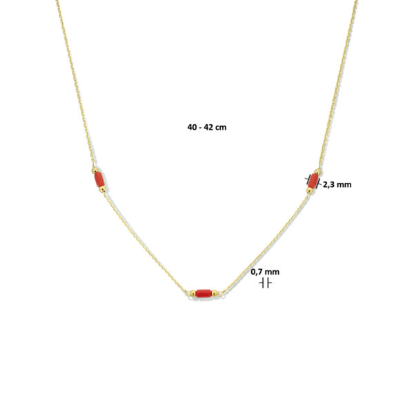collier koraal 40 - 42 cm 14K geelgoud - Afbeelding 4