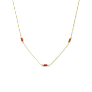 collier koraal 40 - 42 cm 14K geelgoud