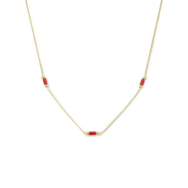 collier koraal 40 - 42 cm 14K geelgoud