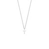 collier kruis 41 - 43 - 45 cm zilver gerhodineerd