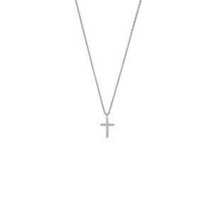 collier kruis 41 - 43 - 45 cm zilver gerhodineerd