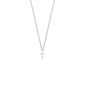 collier kruis 41 - 43 - 45 cm zilver gerhodineerd