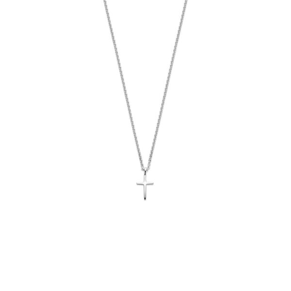 collier kruis 41 - 43 - 45 cm zilver gerhodineerd