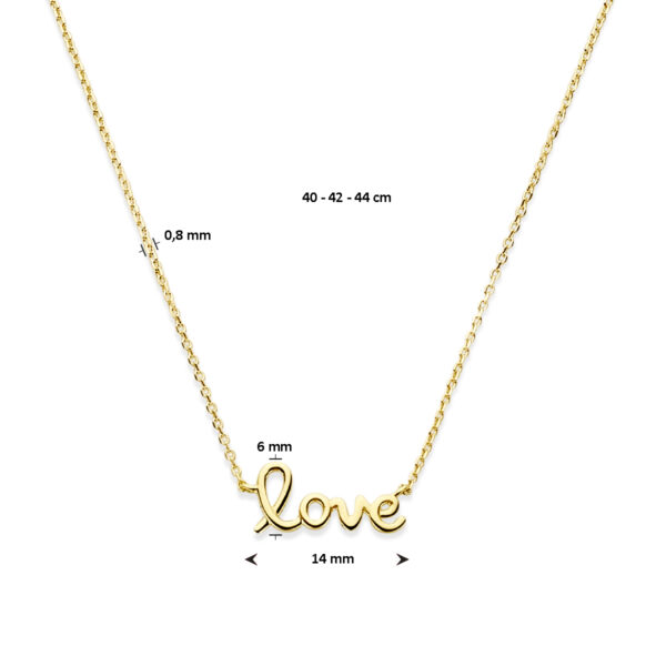collier love 40 – 42 – 44 cm 14K geelgoud - Afbeelding 4