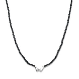 collier onyx 40 + 5 cm zilver gerhodineerd