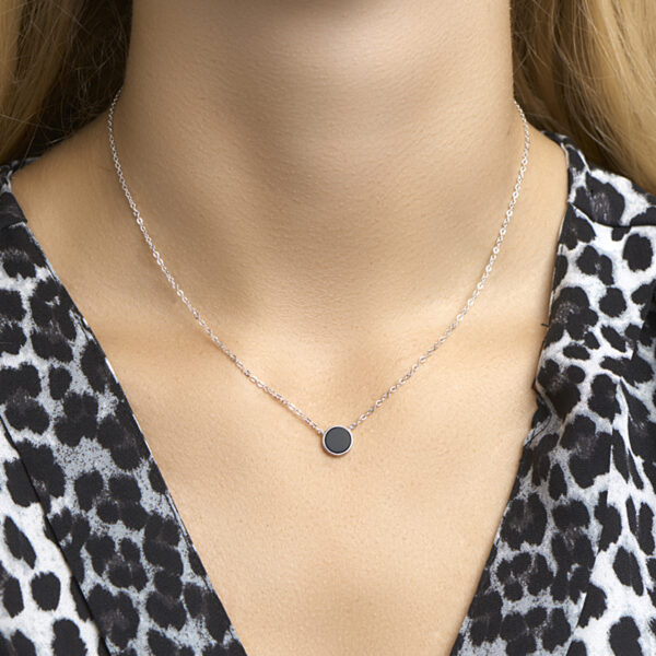 collier onyx 42 + 3 cm zilver gerhodineerd - Afbeelding 2