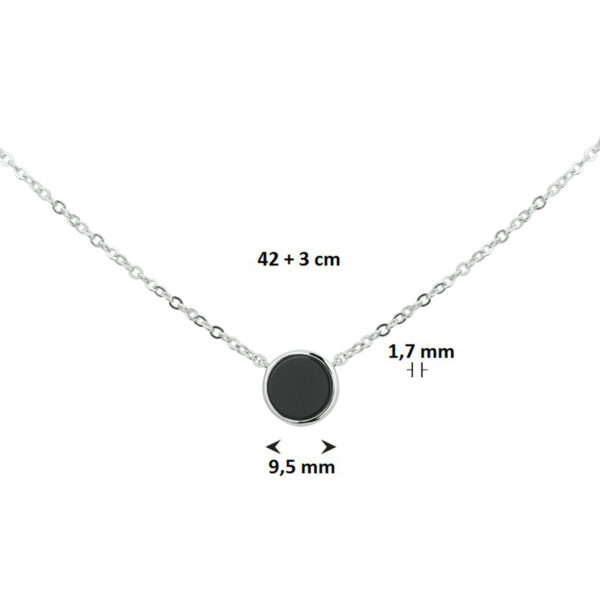 collier onyx 42 + 3 cm zilver gerhodineerd - Afbeelding 4