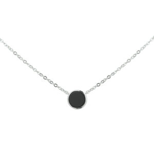 collier onyx 42 + 3 cm zilver gerhodineerd