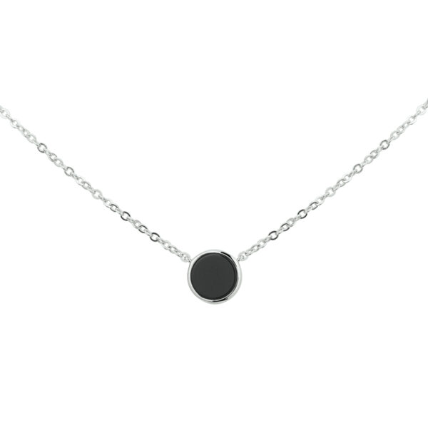 collier onyx 42 + 3 cm zilver gerhodineerd
