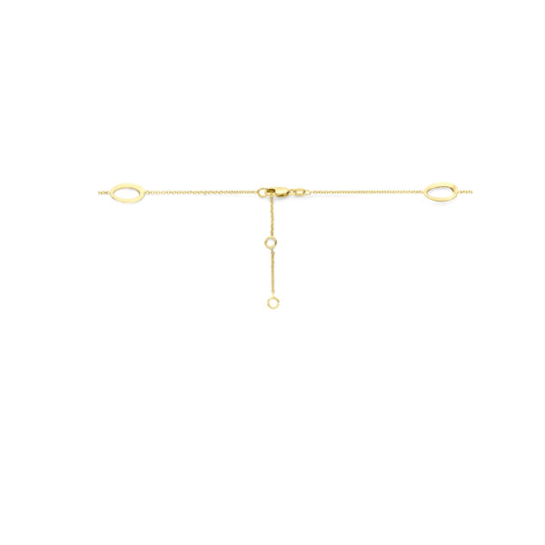 collier ovaaltjes 41 – 43 – 45 cm 14K geelgoud - Afbeelding 3