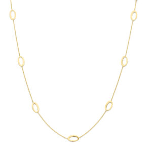 collier ovaaltjes 41 – 43 – 45 cm 14K geelgoud