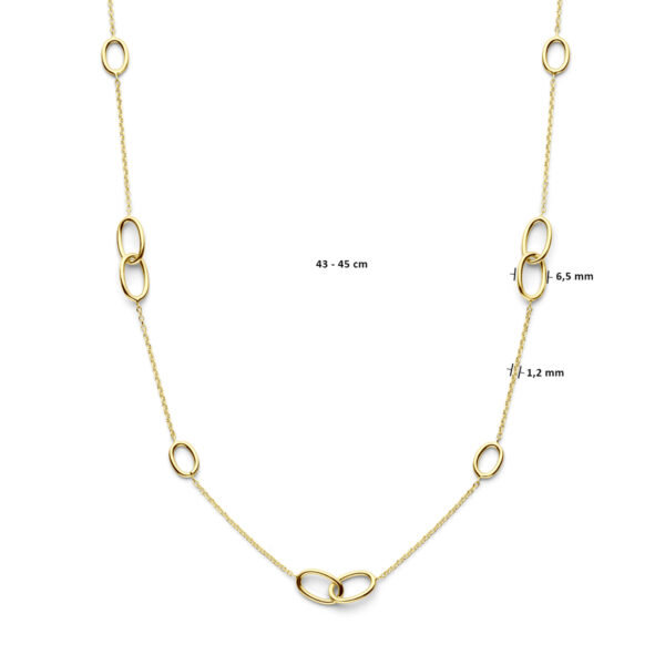collier ovaaltjes 43 - 45 cm 14K geelgoud - Afbeelding 4