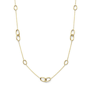 collier ovaaltjes 43 - 45 cm 14K geelgoud