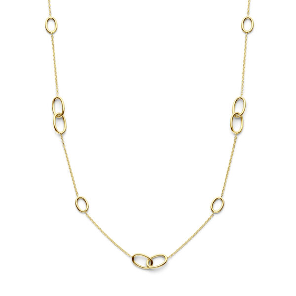 collier ovaaltjes 43 - 45 cm 14K geelgoud