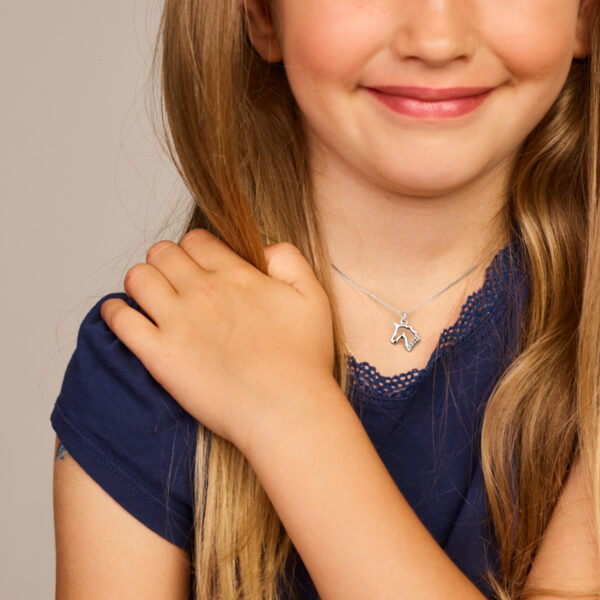 collier paard 36 + 3 cm zilver gerhodineerd - Afbeelding 2